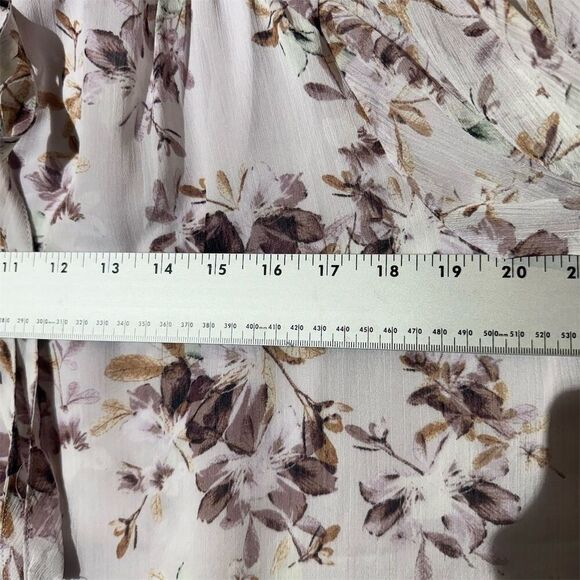 Rose + Olive Boho Floral Chiffon Blouse 1X Sheer Tie Neck Romantic Cottagecore - Picture 3 of 8